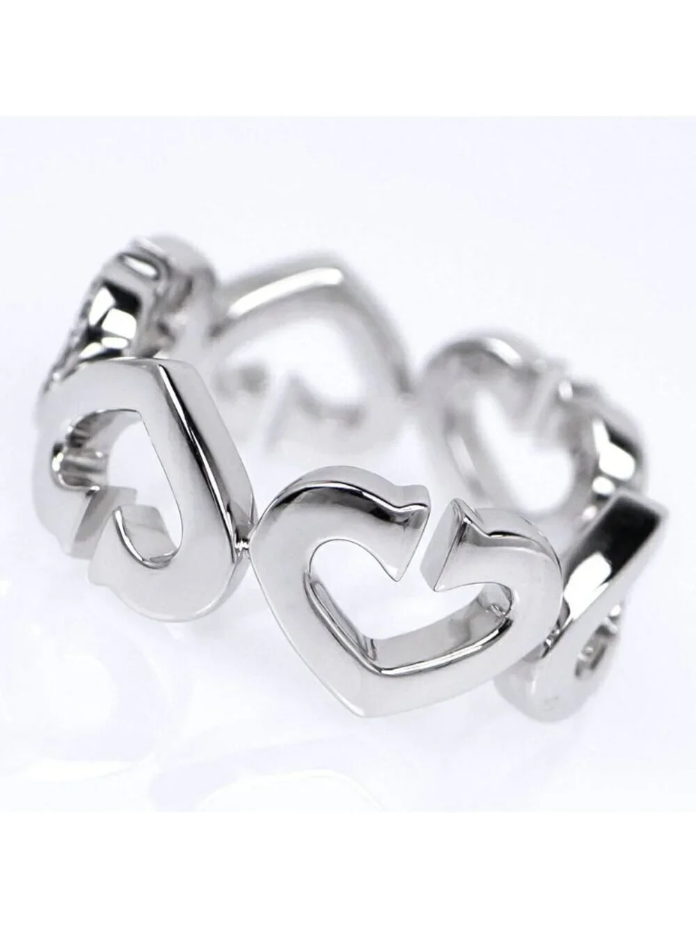 Cartier C Heart Ring 18k White Gold Diamond